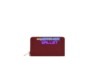  burgundy large leather wallet for women.